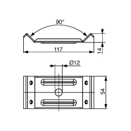 Kutni spoj stola 54 mm / Bijeli cink