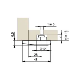 Skrivena podesiva nožica LH728 / Nikal