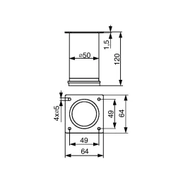 Namještajna nožica MOLAN / Nehrđajući čelik