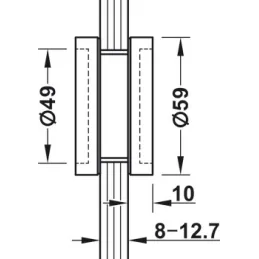 Obostrana ručka za staklena vrata TAXO / Sjajni krom