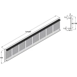 Rešetka za ventilaciju radijatora 100mm / Crna