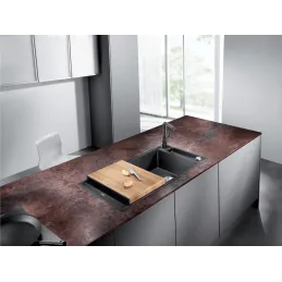 Kamenin sudoper Blanco AXIA III XL 6 S s ekscentrom / Siva vulkan