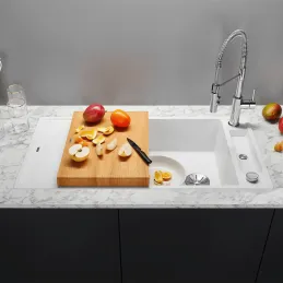 Kameninjski sudoper Blanco AXIA III XL 6 S s ekscentrom / Kava