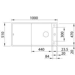 Kameninjski sudoper Blanco AXIA III XL 6 S s ekscentrom / Kava