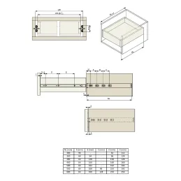 Ležajna potpuna izvlačna vodilica 45 mm EURO / Bez ručkica za otvaranje