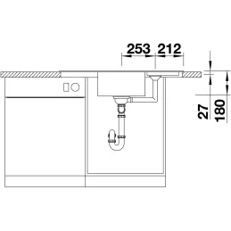 Kamenin sudoper za kut Blanco ZIA 9 E / Bijela soft