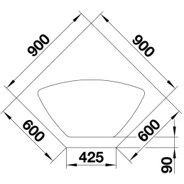 Kamenin sudoper za kut Blanco ZIA 9 E / Bijela soft