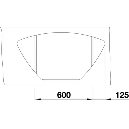 Kamenin sudoper kutni Blanco ZIA 9 E / Siva vulkan