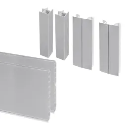 Set 2 komada kuhinjskih soklova 2,35 m s dodatnom opremom PLASLINE / Srebrna