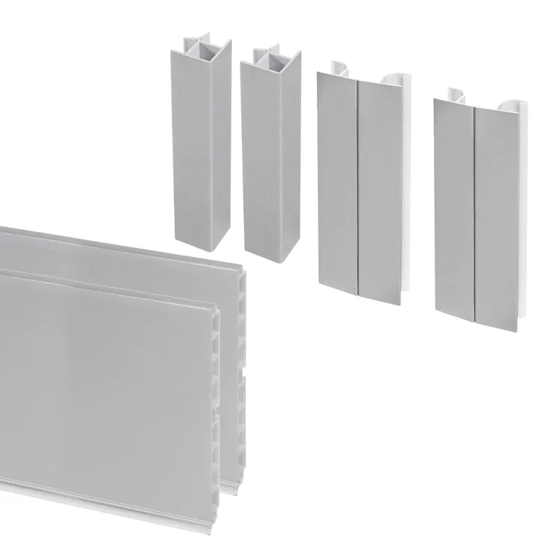 Set 2 komada kuhinjskih soklova 2,35 m s dodatnom opremom PLASLINE / Srebrna