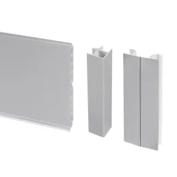 Set 2 komada kuhinjskih soklova 2,35 m s dodatnom opremom PLASLINE / Srebrna