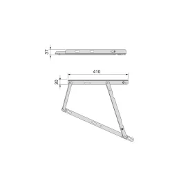 Set za podizni mehanizam za krevet s klipovima za duljinu CANAPE 135 / Crna