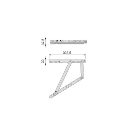 Set okvira za podizanje kreveta s klipovima za širinu CANAPE 90 / Crna