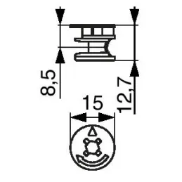 Excenter Spojni D15x13,5 -10kom / Cink