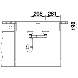 Kamen sudoper Blanco ZIA 9 / Antracit