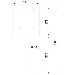 Nožica za krevet VARO / Crna mat