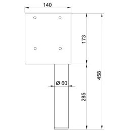 Nožica za krevet VARO / Crna mat