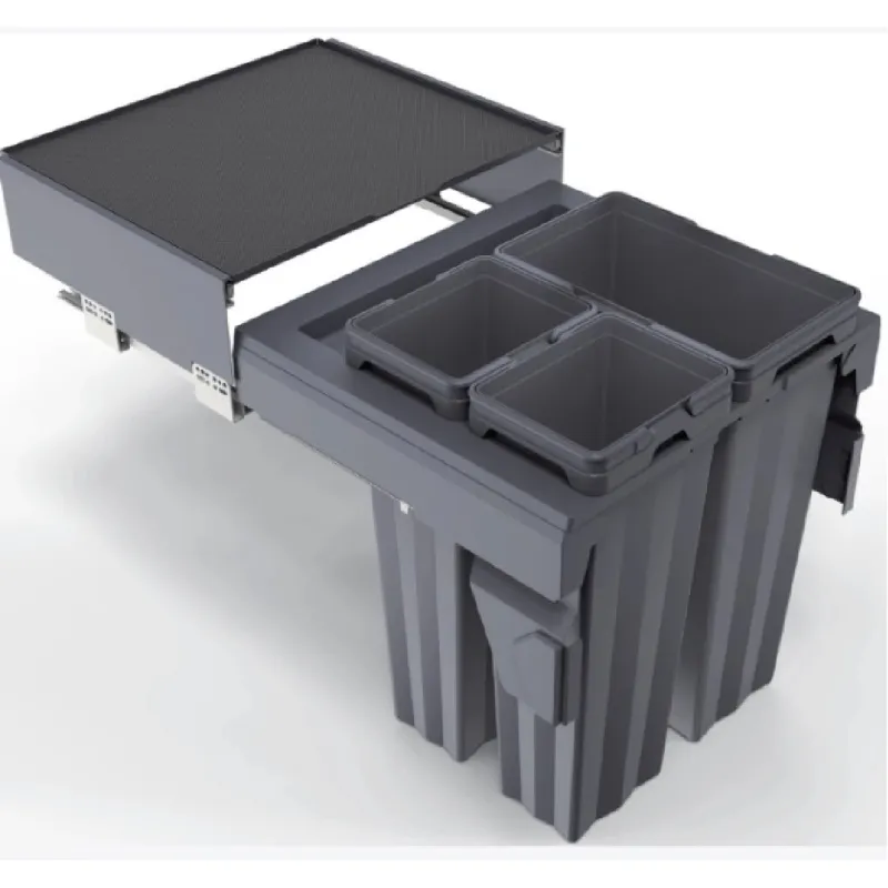 Izvlačni koš za otpad LIGNANO 600mm - 2 x 13 + 1 x 28L / Antracit