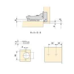 Polunaknadna šarka s ublaživačem EXLUSIVE X91 sa skrivenom 3D podloškom