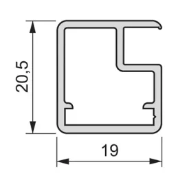 Profil za aluminijska vrata PLUS 7 / Crna strukturirana