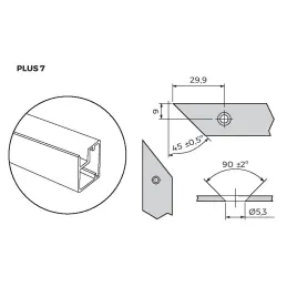 Profil za aluminijska vrata PLUS 7 / Crna strukturirana