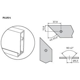 Profil za aluminijska vrata PLUS 4 / Crna strukturirana