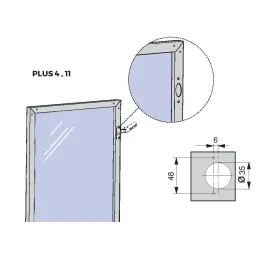 Profil za aluminijska vrata PLUS 11 / Aluminij