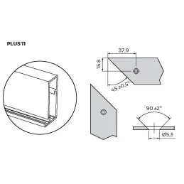 Set kutnih elemenata za profil PLUS 4 i PLUS 11 / Srebrni vijci