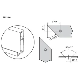 Set kutnih elemenata za profil PLUS 4 i PLUS 11 / Srebrni vijci