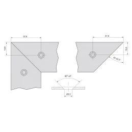 Set kutnih elemenata za profil PLUS 4 i PLUS 11 / Srebrni vijci