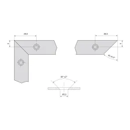 Set kutnih spojeva za profil PLUS 7 / Crni vijci