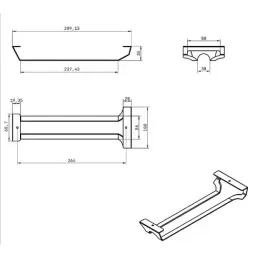 Jednoredni držač za čaše EXCLUSIVE / Crna mat