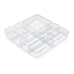 Organizator za kupaonsku ladicu CUBE - 10 kutija / Prozirno