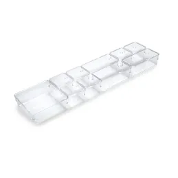 Organizator za kupaonsku ladicu CUBE - 10 kutija / Prozirno