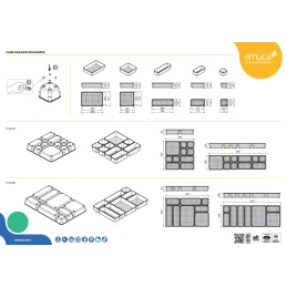 Organizator za kupaonsku ladicu CUBE - 10 kutija / Prozirno