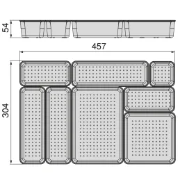 Organizator za kupaonsku ladicu CUBE - 8 kutija / Prozirno