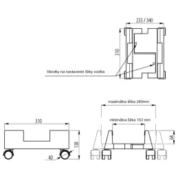 Vozík za računalo / Crni