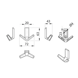 Vješalica GRAPA / Aluminij