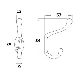 Vješalica LARRA L / Nikl satén