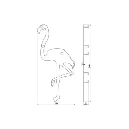 Vješalica za zid FLAMINGO / Crna mat