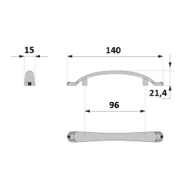 Ručka DAKOTA / Antičko srebro