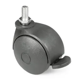Namještajni kotačić crni sa vijkom WORK - s kočnicom / 50 mm