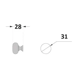 Ručka gumb BEA / Krom sjajni