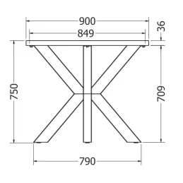 Stolna konstrukcija MARBELLA / Crna mat