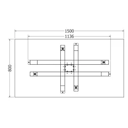 Stolna konstrukcija LISABON / Crna mat