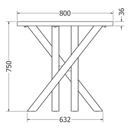 Stolna konstrukcija LISABON / Crna mat