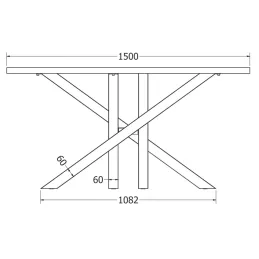 Stolna konstrukcija LISABON / Crna mat