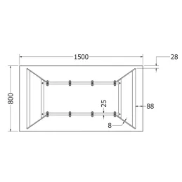 Stolna konstrukcija PARLA / Crna mat