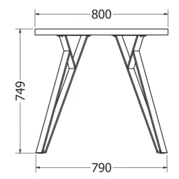Set od 4 kom dizajnerskih nogu za stol OSAKA / Mat crna