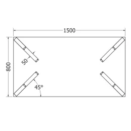 Set od 4 kom dizajnerskih nogu za stol OSAKA / Mat crna